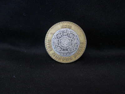 1992-1995 Mexico Bimetallic .925 Sterling Silver Center N$10 Diez Nuevos Pesos  - Image 1 of 2