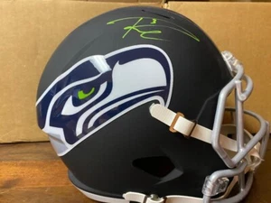 Russell Wilson Signed Seattle Seahawks Flat Black Full Size Helmet - COA - Picture 1 of 5