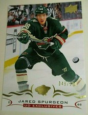 2018-19 Upper Deck Series 1 Jared Spurgeon UD Exclusives 49/100 Minnesota Wild