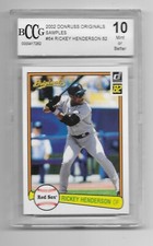 2002 Donruss Originals SAMPLE Rickey Henderson Boston Red Sox card 64 GRADED 10