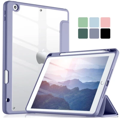 Case For iPad 10.2 9th 8th 7th 6th 5th Gen Air 4 5 Mini 6 Cover W/Pencil Holder - Image 1 of 4