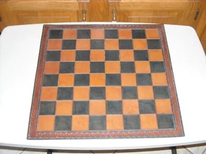 Vintage Leder Schach/Schachbrett, 18" Quadrat - Bild 1 von 9