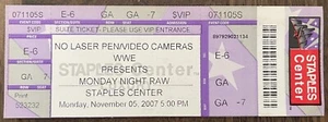 2007 WWE Monday Night RAW Wrestling TICKET LA Shawn Michaels & Triple H Orton - Picture 1 of 2