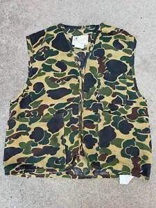 Vintage American Field Hunting Vest Men Medium Camo Frog Skin Shooting NOS 1987 - Picture 1 of 9