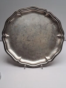 24-6-5 großes Tablett Schale Silber 800 Halbmond Krone Deutschland nach 1888 - Bild 1 von 4