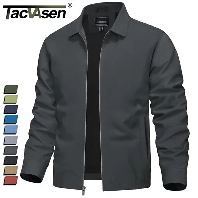 Chaqueta de bombardero ligera para hombre cremallera completa primavera deporte pista abrigo ropa exterior informal Foto 1 de 4