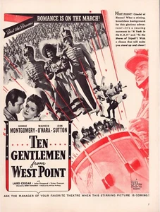 Stampa Pubblicità Ten Gentleman West point Film 1942 WW2 O'Hara pagina intera 10,5"x13,5" - Foto 1 di 1