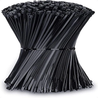 500 A GRANEL ~ 4" BRIDAS DE CABLE NEGRO Resistente a los rayos UV UL 6/6 Nylon Foto 1 de 4