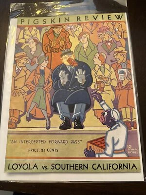 1932 Vintage College Football Program Loyola vs U. S. C. Rare - Image 1 of 2