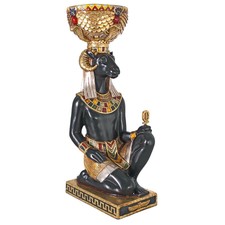 Truly Magnificent The Egyptian God Khnum Pedestal Urn Hand Painted Statue