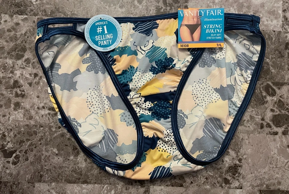 BRAGAS DE BIKINI VANITY FAIR L AZUL ILUMINACIÓN SUAVE DOBLE CORREA NUEVAS CON ETIQUETAS Foto 1 de 4