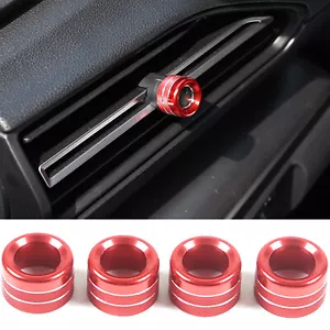 Tapa de cubierta de anillo de perilla de salida de aire acondicionado de coche rojo de aleación para Subaru WRX 2021-2023 - Imagen 1 de 12