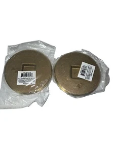 Lote de 2 tapones de limpieza roscados de latón de 4" - parte de cabeza cuadrada elevada # 876-40 - Imagen 1 de 6