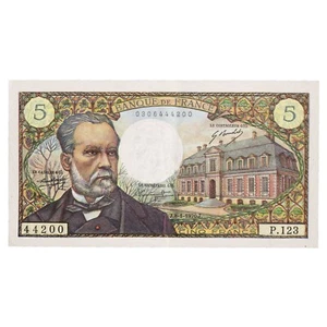 France - Banknote 5 Francs Pasteur 1970 - AU - F.61.12 - Crinkly Paper - Picture 1 of 2