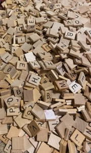 HUGE Lot Wood Scrabble Tiles 3000+ 10 lb Scrapbooking Crafts - Picture 1 of 1