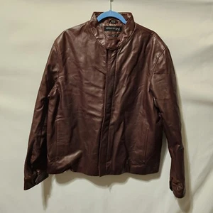 Kenneth Cole Lederjacke Burgund - Bild 1 von 16