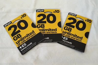 Giffgaff - UK Prepay Network, Pay As You Go, Triple Sim - 🎁 £5 Bonus Credit 💷 Foto 1 de 4