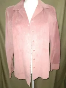 Brandon Thomas Pink Suede Shirt. Size L - Picture 1 of 8
