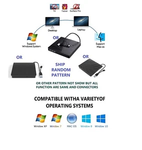 Slim External CD DVD RW Drive USB 3.0+Type-C Writer Burner Player For Laptop PC - Picture 1 of 1