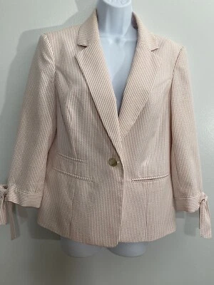 Blazer Ann Klein rosa y blanco mediano Foto 1 de 2