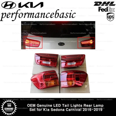OEM Genuine LED Tail Lights Rear Lamp Set for Kia Sedona Carnival 2016-2019 - Image 1 of 4