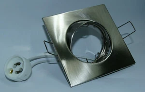 E4439-5 Druckguss Einbaustrahler 4 eckig Chrommatt ideal für LED Spot Einbau - Bild 1 von 3