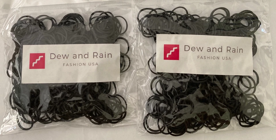 400 Small Black Rubber Bands for Crafts Hobbies Pony Hair Holder Office Use etc. - Image 1 of 4