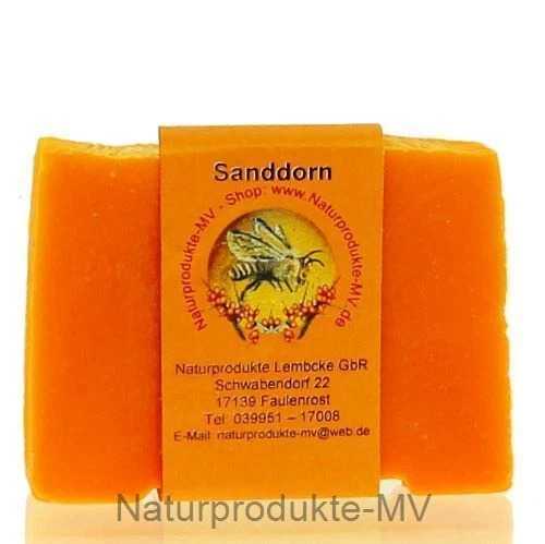 BALTICNATURA/NATURPRODUKTE-MV (74,90 EUR/kg) Sanddornseife handgesiedet (100g)