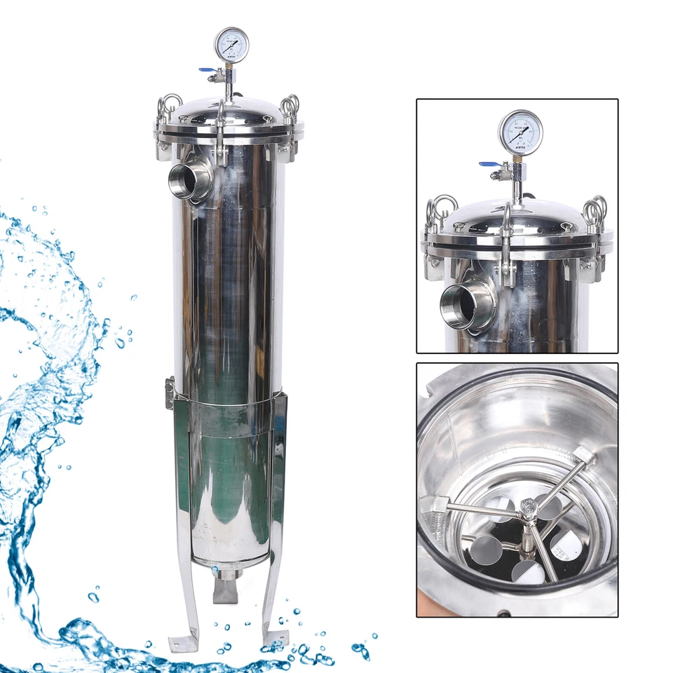 2" NPT Bag Filter Housing 150 Psi 304 Stainless Steel In/Out #2 Bag with mesh US - Image 1 of 4