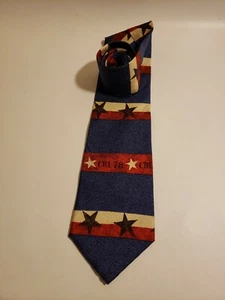 Chaps Ralph Lauren Men's neck Tie Red White Blue CRL-78 Stars Stripes - Picture 1 of 4