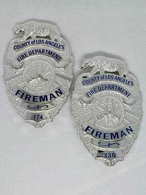 Set of 2 - Emergency TV Series Replica Prop Badge John Gage 330 & Roy DeSoto 174 - Image 1 of 4