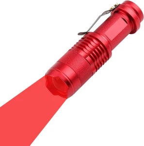 Scalable Red LED 3 Mode Long Range Red Beam Red Light Flashlight, Red Flashlight - Picture 1 of 12