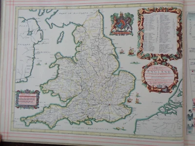 1675 BRITANNIA ILLUSTRATION of ENGLAND & WALES by OGILBY COL STRIP MAPS pub 1939 - Image 1 of 4