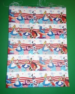 New Alice In Wonderland Printed Poly Cotton Fabric 27x20 - Picture 1 of 3