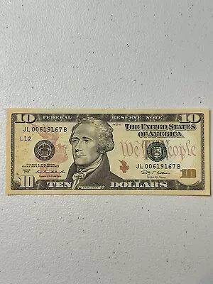 Series 2009 10$ Dollars  federal reserve notes JF00619167B - Image 1 of 2