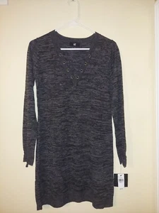 NWT Iz Byer Womens Sweater Dress Grey Charcoal Size Small Long Sleeve  - Picture 1 of 6