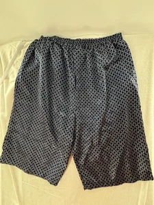 Robert Louis New York London Paris Herren XL Blau Geometrisch Seide Schlafshorts - Bild 1 von 7