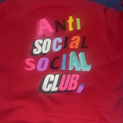 NUEVO FW21 Anti Social Social Social Club The Real ME ROJO Sudadera con Capucha XL Auténtica ASSC TS DS Foto 1 de 4