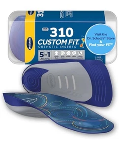 DR. SCHOLLS CUSTOM FIT CF310 ORTHOTIC INSERTS 5-IN-1 PAIN RELIEF 1-PAIR New - Picture 1 of 3