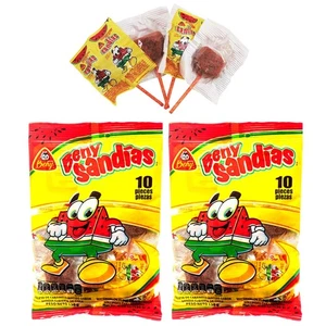2 Bolsas Sandía Paletas Chile Cubierto Piruleta Caramelo Duro Mexicano Sandia Chili - Imagen 1 de 1