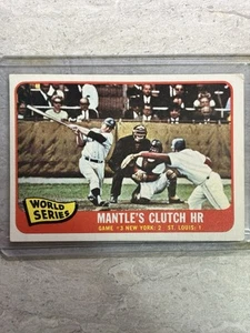 1965 Topps #134 * Yankees Mickey Mantle World Series Clutch HR * - Picture 1 of 6