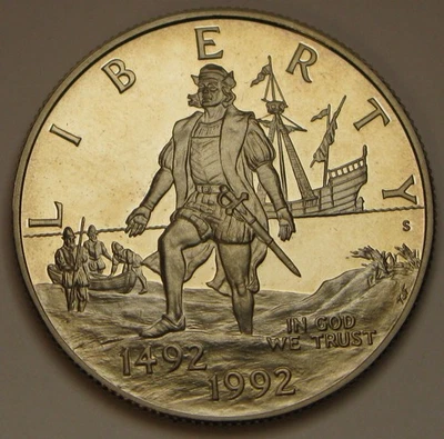 USA 1/2 Dollar 1992 S Proof - Columbus Voyage 500th Anniversary - 3504 * - Image 1 of 2