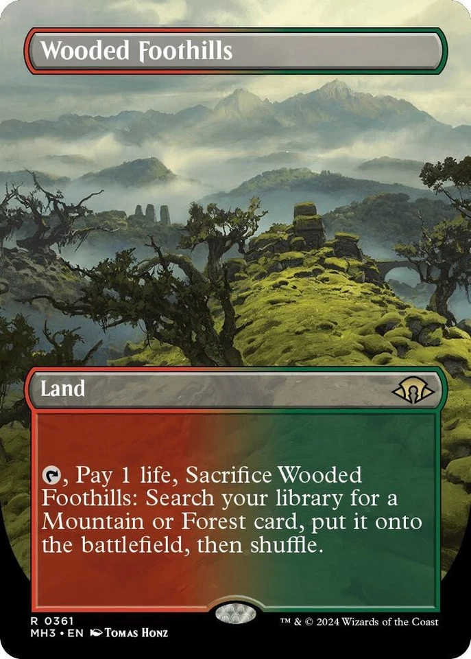 1x Wooded Foothills (Borderless) Magic the Gathering Modern Horizons 3 MTG NM - Image 1 of 1