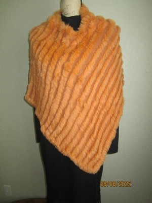 Poncho de piel de conejo color coral Maxima vintage años 90 Wilson de cuero talla única Foto 1 de 4