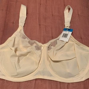 Bali 40DDD Beige Underwire Bra Flower Full Coverage Floral Womens 0180 NWT - Picture 1 of 5
