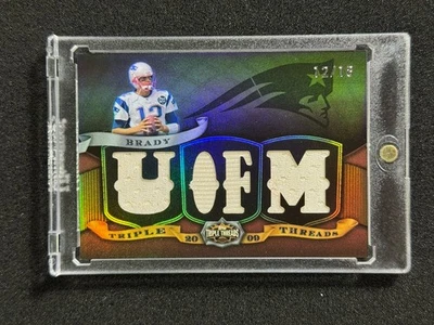 1/1 Jersey Number 2009 Triple TOM BRADY GU Patch Jersey #12/18 Gold Refractor - Image 1 of 2