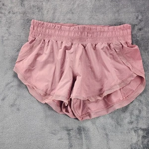 Lululemon Shorts Womens 6 Pink Running Athletic Lined Curved Hem Elastic Waist - Picture 1 of 8