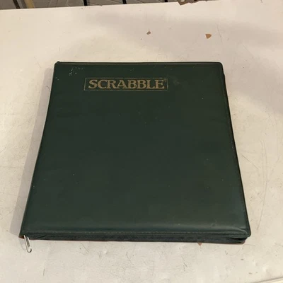 Rare Vintage Travel Scrabble Deluxe Green Padded case. All tiles One Tile Rack - Image 1 of 4