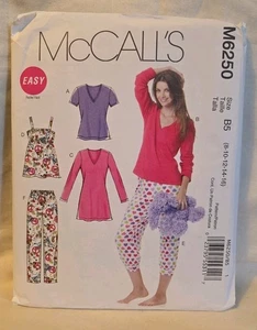 Mccalls pattern 6250 Misses Top, Nightshirt & Pants 8 - 16 *uncut* - Picture 1 of 2