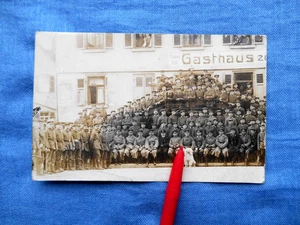 Foto PK große Gruppe Flieger " Motor Schule " Wangen Untertürkheim 1917 RARITÄT - Bild 1 von 5